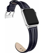 Leather Band Compatible with Apple Watch 38mm 40mm Genuine Leather - Nav... - £10.89 GBP