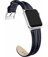 Leather Band Compatible with Apple Watch 38mm 40mm Genuine Leather - Nav... - $13.85