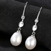 Classic Earrings S925 Silver High-Grade Fresh Water Pearl Earrings Fine Sterling - £22.37 GBP