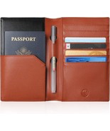 Unisex World Passport Holder, 7.3&quot; x 4.7, Synthetic Brown Leather - $19.79