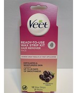 New Veet Ready To Use Wax Strip Kit Hair Remover For Face 12 Strips &amp; 2 ... - $2.74 CAD