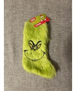 New! Dr. Seuss The GRINCH 9&quot; Furry Face Stocking by RUZ - $186.21 MXN