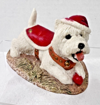 Christmas Westie Earl Sherwan Charmstone Cold-Cast Marble Hand-Painted F... - $541.74 MXN