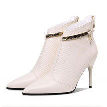 Women Sexy Pointed Toe Super High Heels Ankle Boots Autumn Winter Warm Short Plu - £40.14 GBP