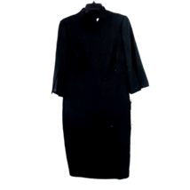 Calvin Klein Womens 12 Black Mock Neck Knee Length Dress NWT AJ76 - £22.07 GBP