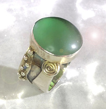 Haunted Sea Glass Ring Oc EAN S Of Rare Success Ooak Secret Magick Magickal - £64.31 GBP