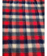 Pendleton Vintage Red Black Plaid Blanket Throw Fringe Virgin Wool USA - £71.10 GBP