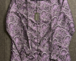 Barry Wang Men&#39;s Dress Shirt Long Sleeve Purple Paisley Button Down Size... - $21.72