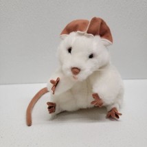 Folkmanis 6&quot; White Mouse Pink Eyes Plush Hand Puppet Long Tail Lab Rat - $17.72