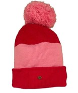 Kate Spade Color-block Pom Pom Beanie Knit Hat Red Pink Stripe Valentine... - £11.49 GBP
