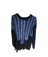 Vtg Bergato Mens Xl Black Sweater With Blue Strips In The Front - €12,81 EUR