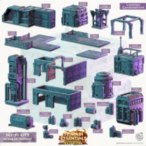 3D Printed Cast n Play Modular Outposts Sci-Fi City Set Terrain Essentials Vol - £7.73 GBP+