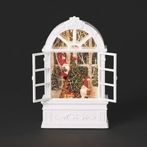 9 inch &quot;Gnomes through the window&quot; Battery operated with USB snowglobe - £103.82 GBP