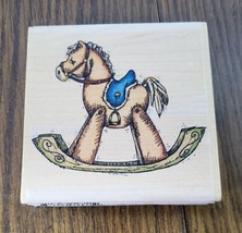 Rocking Horse Rubber Stamp Whipper Snapper 4x4 Inch Wood Stamps LY814 - £7.76 GBP