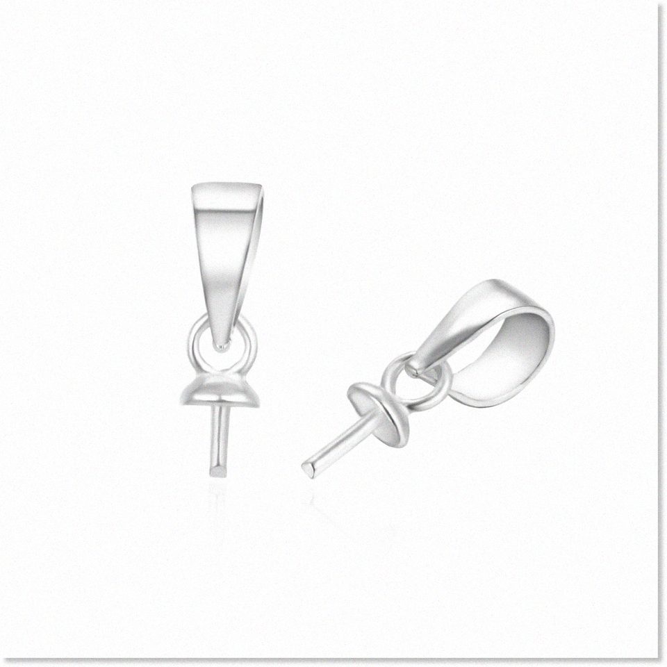 10pcs Authentic 925 Sterling Silver Pin Peg Bail and Small Pearl Cup Pen... - $24.74