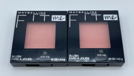 2 x Maybelline New York 35 CORAL Fit me Blush 0.16 oz New Sealed Free Sh... - £8.64 GBP