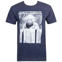 Star Wars Yoda Words Of Wisdom Heather Navy Blue Men&#39;s T-Shirt - £21.23 GBP