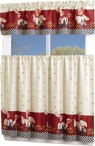 Neuf 3 Pièces Cuisine Rideau Avec Butin Et Volet Fenêtre Traitement Set - - $18.04