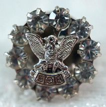 Vintage FOE Fraternal Order of Eagles Lapel Pin Tie Tack With Rhinestones - £13.18 GBP