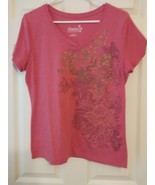 Ladies Decorated Top, M/M, Fuchsia Rose, Short Sleeve - $7.89