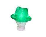 Green Sequin St. Patrick&#39;s Day Irish Light Up Fedora  Hat-Adult Size - £31.22 GBP