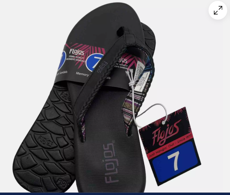 Size 6 Or 7 Flojos Women&#39;s Maddy Memory Foam Flip Flop Sandals BLACK  pick - $19.97