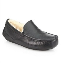NIB-Men&#39;s UGG Ascot Leather slipper-Black-Size 11 - £75.14 GBP