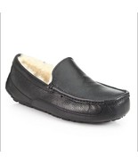 NIB-Men&#39;s UGG Ascot Leather slipper-Black-Size 11 - £73.35 GBP