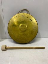 Original Vintage Industrial Old Brass Metal Round Ship&#39;s Gong Bell with ... - $273.24