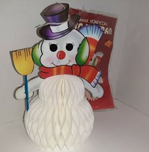 Vtg SNP Honeycomb 12&quot; Snowman Christmas Winter Party Decor NEW - £7.93 GBP