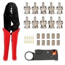 Bnc Rg58 Plug Crimp Connector And Striping Crimp Tool For Rg58/Rg59/Rg6 ... - $33.99