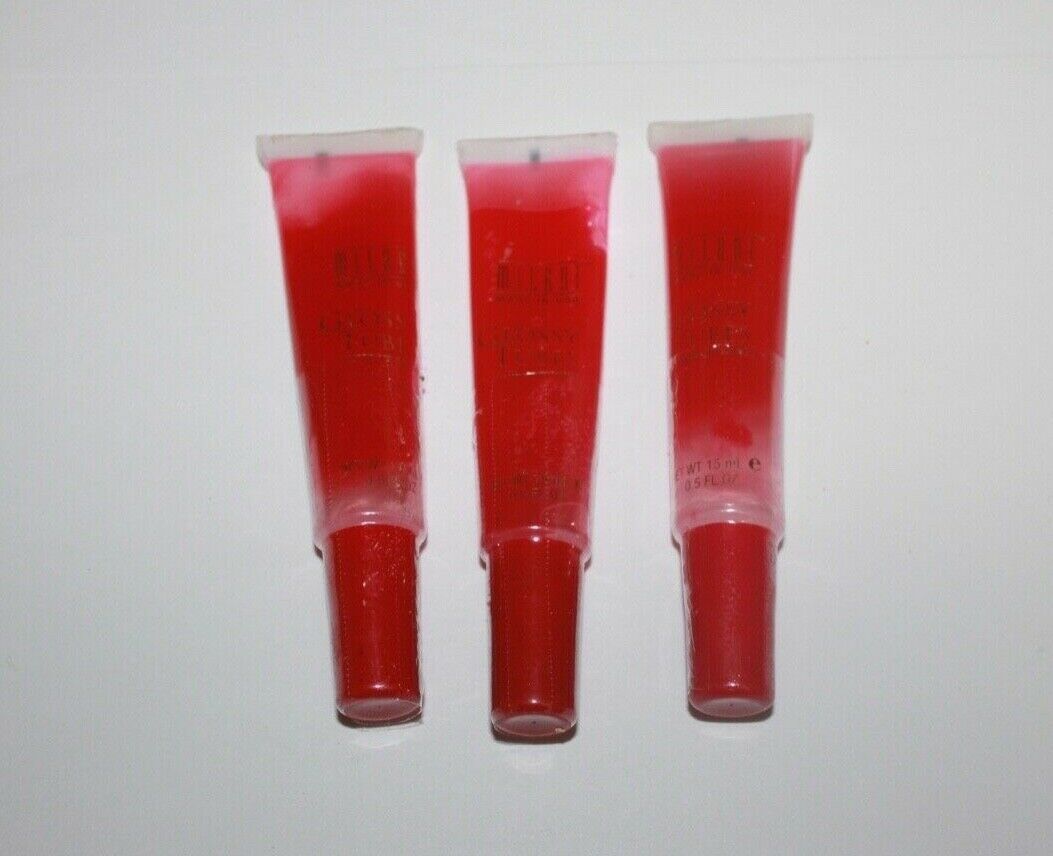 Primary image for Milani Glossy Tubes Ultra Lip Shine Cherry Pop Shine Lot Of 3 Sealed 