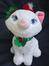 Disney Store Exclusive Aristocats Marie Holly Christmas Bow White Cat Plush 12&quot; - £19.68 GBP