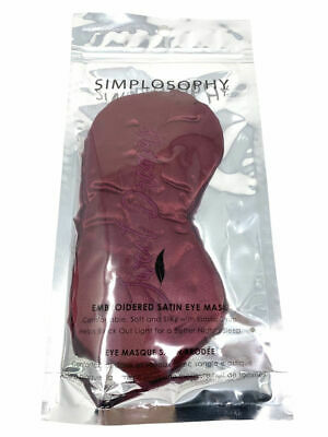 Simplosophy Embroidered Satin Eye Mask w/Ear Plugs - Purple - $6.30