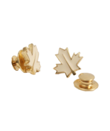 2 Maple Leaf Pins in Gold Tone Metal and White Enamel Tacks and Push Backs - €4,49 EUR