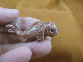 Y-WHA-BE-11 red beluga WHALE small carving SOAPSTONE PERU figurine love ... - $8.59