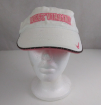 Nike Team West Virginia Women&#39;s White &amp; Pink Embroidered Adjustable Visor - $15.51