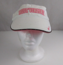 Nike Team West Virginia Women&#39;s White &amp; Pink Embroidered Adjustable Visor - £12.25 GBP