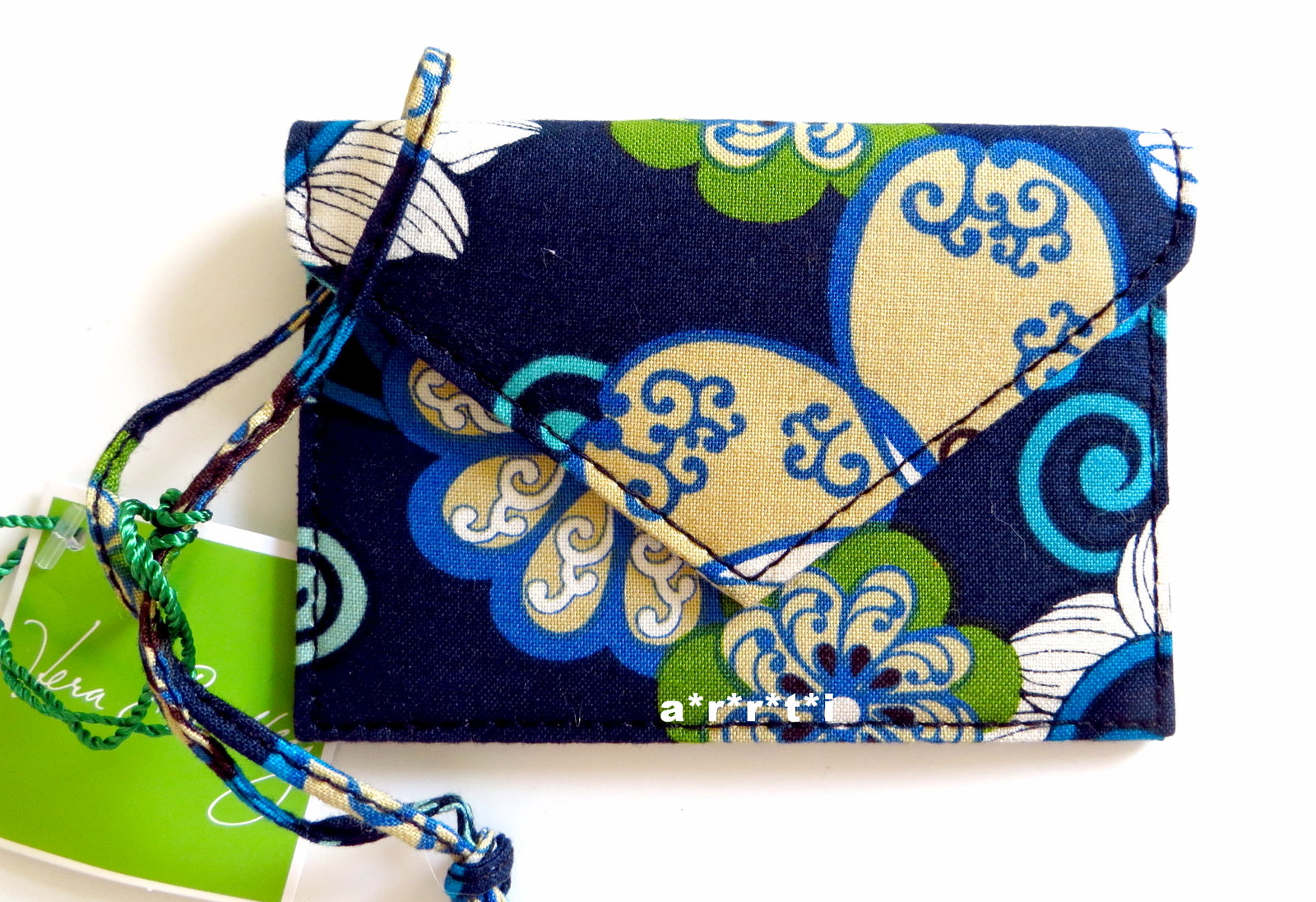 Vera Bradley Luggage Tag Envelope Style Mod Floral Blue NWT - £13.47 GBP