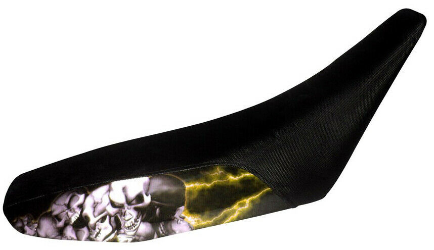 Fits Honda Xr80 1991 Yellow Lightning Skull Pile Seat Cover #M203631 - $31.90