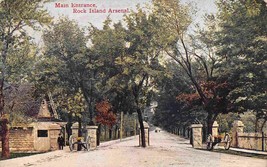 Rock Island Arsenal Main Entrance Illinois 1910 postcard - £5.20 GBP