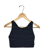 Athleta Sports Bra Womens Medium Blue Striped Athletic Top Yoga Workout - $27.06 CAD