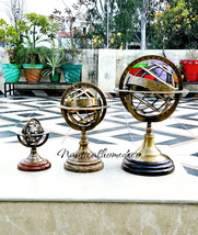 Vintage Brass Armillary Sphere Globe, Elegant Table &amp; Desk Top Nautical Decor - $195.00