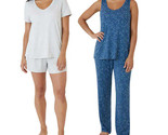Eddie Bauer Ladies Size X-Small 4-Piece Sleep Set, Blue Stars &amp; Gray - $19.99