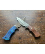 PAIR of Damascus Steel Fixed Blade Tactical Handmade Hunting Knives - €33,75 EUR