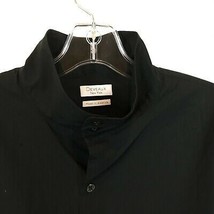 Mens Size Small Deveaux - New York Black Stand Collar Poplin Button Fron... - £72.00 GBP
