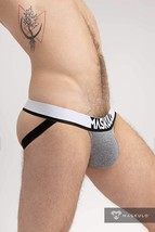 Maskulo Microfiber Jock Silky Band with Push-Up Pouch Gray  &quot;X-Large&quot; - $34.64