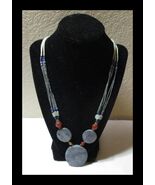 Serpentine Stone Beaded Necklace Southwest Style 25&quot; N055 - €12,75 EUR
