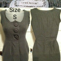 ✔️Aphorism Grey Rayon Sweater Button Blouse Top Size Small - $11.57
