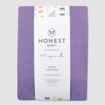 Honest Baby Organic Cotton Fitted Crib Sheet - Purple - £16.55 GBP